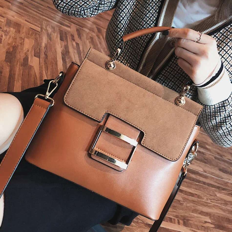 Designer Bag Vintage Buckle Matte Leather Handbags Shoulder Crossbody Bags For Women Famous Brand Summer Style Sac Bag