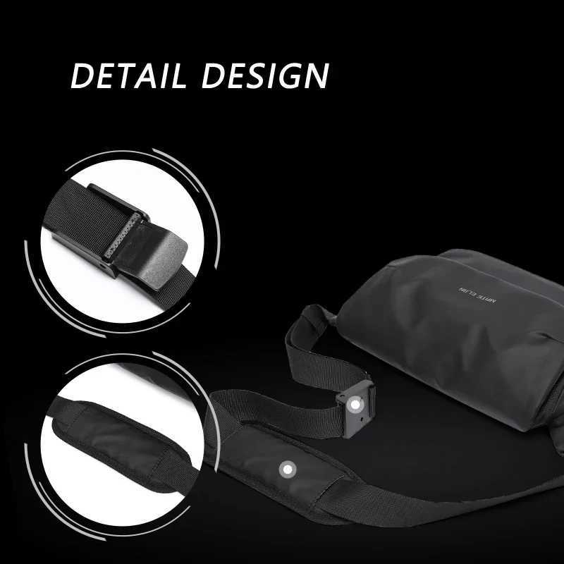 Fashion Messenger Bag For Men Waterproof Mti-functi Crossbody Bag Anti-theft Traveling Business Sling Bag Black Y251121
