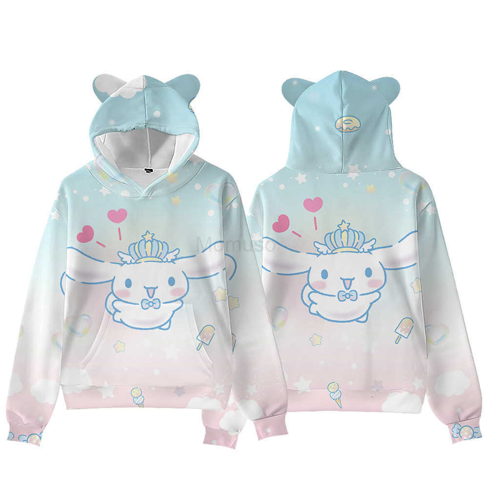 Sanrio 3D New Big-Eared Dog Cinnamoroll Cat Ear Hoodie Digital Print Hooded Sweatshirt for Adults and Children H251121