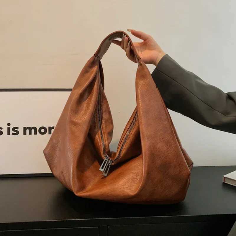 Big Black Shoulder Bags for Women Large Hobo Shopper Bag Solid Color Quality Soft Leather Crossbody Handbag Lady Travel Tote BagT251121