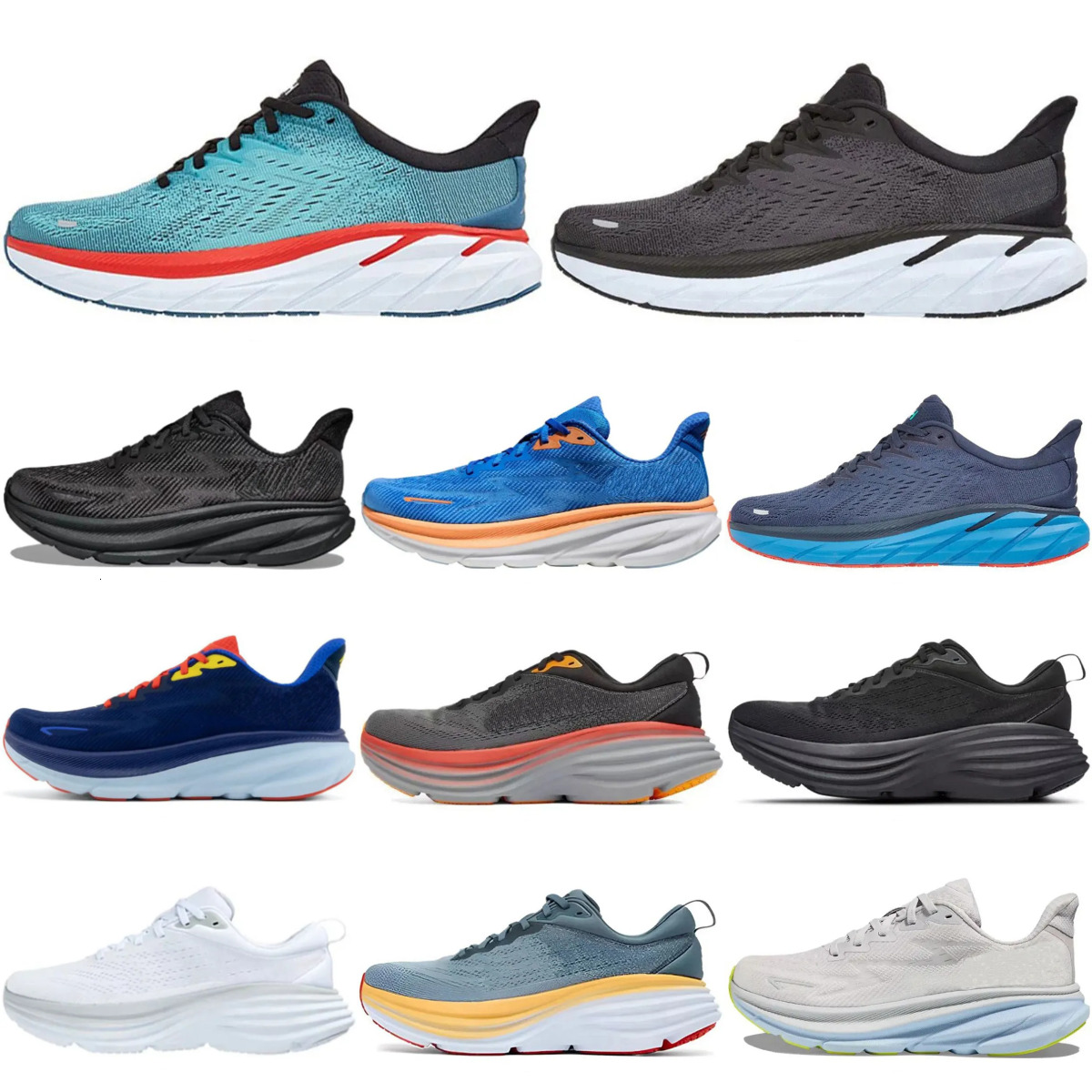 Trainers Clifton Bondis 9 Sports Casual Shoes Bondi Cliftons 8 One One Men Women Shoe Harbor Mist Triple Black White Grey Carbon Free People Designer Outdoor Sneakers