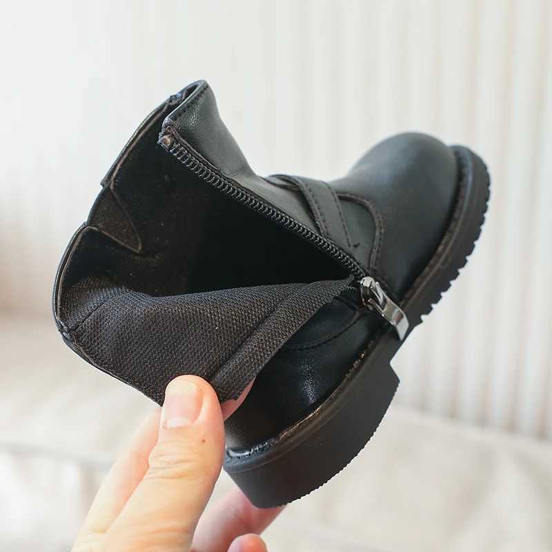 Unishuni 3-8Y Girls Booties Children Mid-Calf Boots Cowboy Boots for Girls Kids Spring Autumn Casual Boots with Inside Zip WhiteW251121