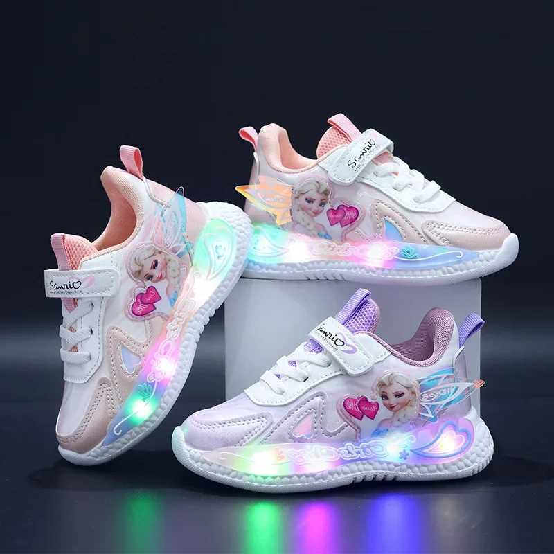 Princess New CHIldren Shoes LED Colorful Lighted Kids Sneakers Classic Glowing Infant Girls TennisW251121