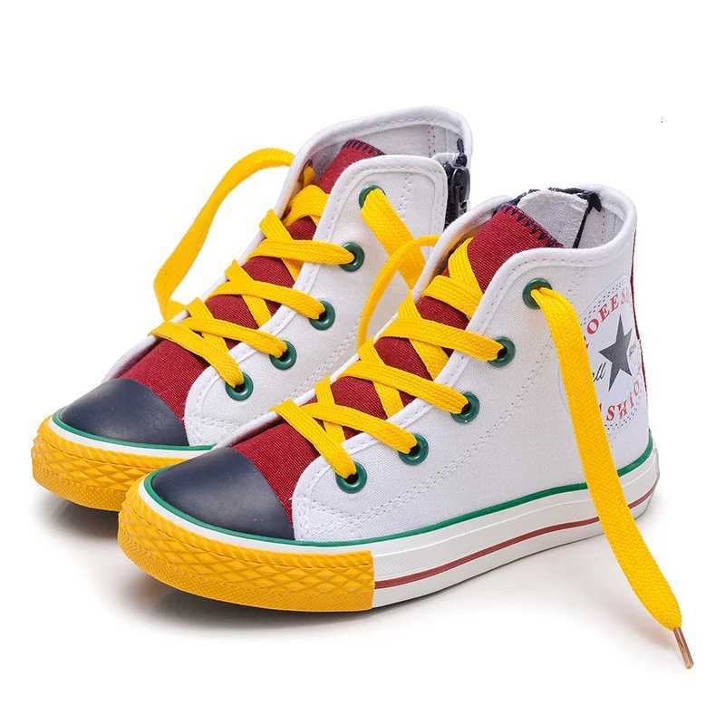 Opoee Childrens Shoe Wholesale 2023 Spring Boys and Girls Board Shoes Korean Edition Colored Fashion Mid Top Childrens CanvaW251121