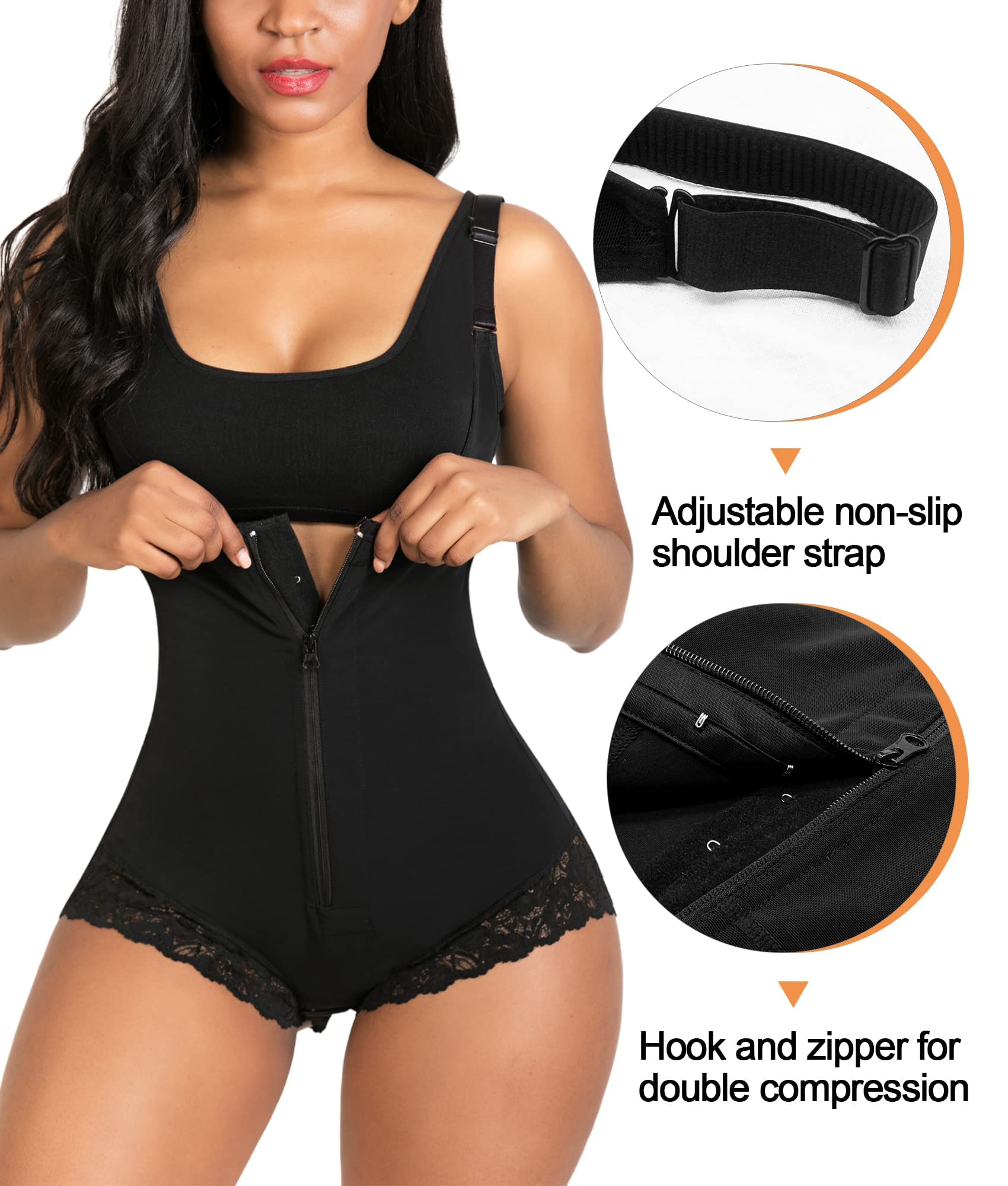 6X Women's Shapers Body Corset Butt lifting Bodysuit Seamless Shapewear Postpartum Belly flat Sheath Waist Full Body Shaper Compression Strappy C