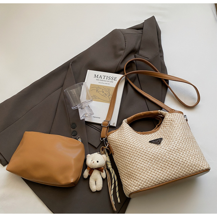 free shipping designer shoulder bags Spring New Fashionable Knitting black vintage casual flap pocket for woman