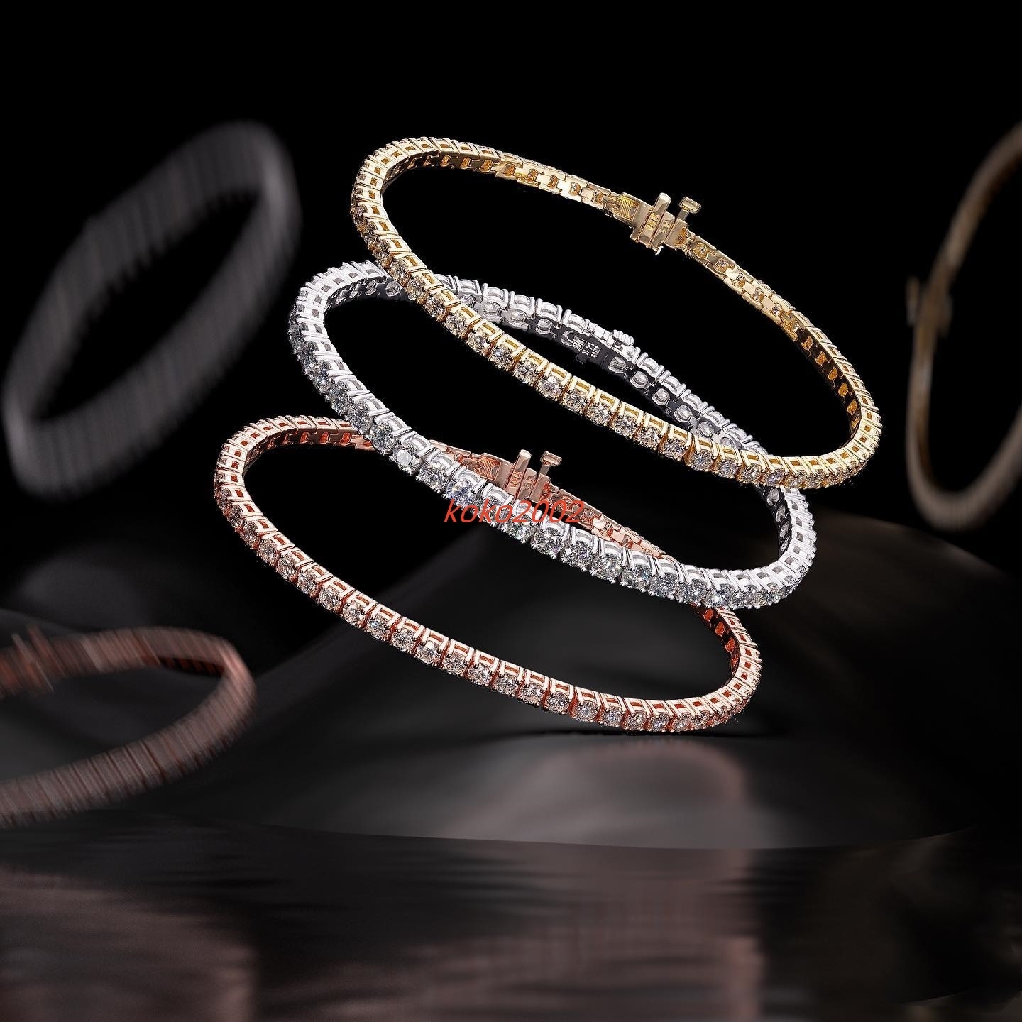 VVS Moissanite Mens Bracelet Iced Out Hiphop 5mm Gold Plated 925 Sterling Silver Dazzling Tennis Bracelet