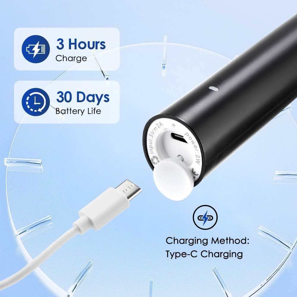 Smart Rotating Electric Toothbrush Rechargeable Rotary Toothbrush with 4 Heads Brush Heads Clean Teeth for Adult Teeth Brush C251121