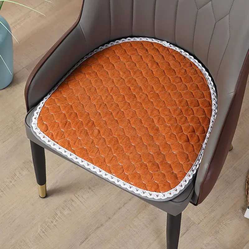 Ins Style Solid Color Horseshoe Shaped Home Seat Pad Simple Semi-circular Chair Anti-slip Mats Four Seasons Dining Chair Cushion C251121