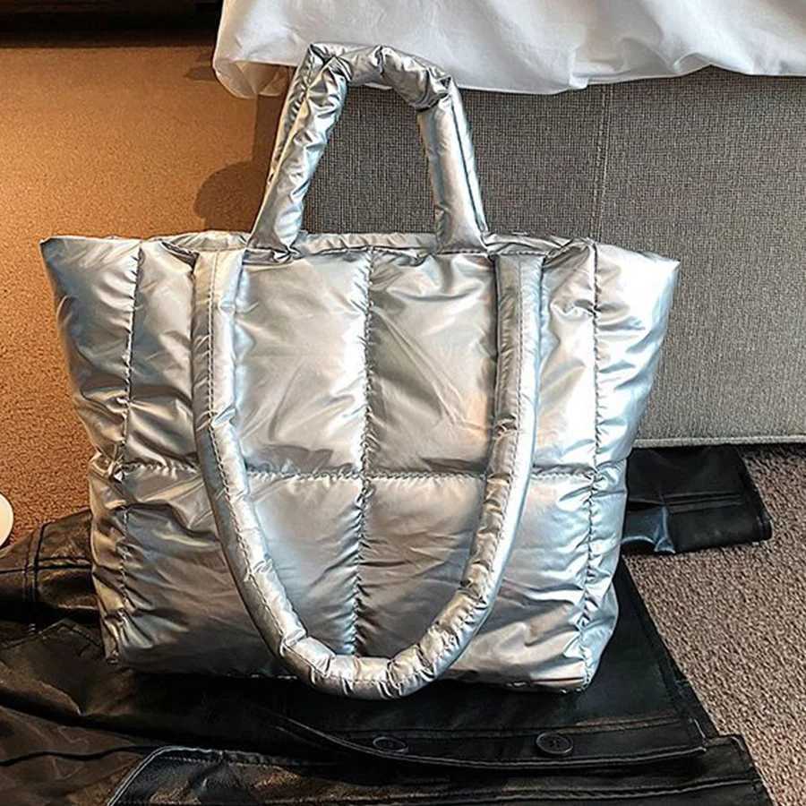 Waterproof Tote Bag for Wen Puffer Cott Padded Shoder Bag Large Capacity Ladies Handbags Quilted Work Cmute Shopping Bag Y251121