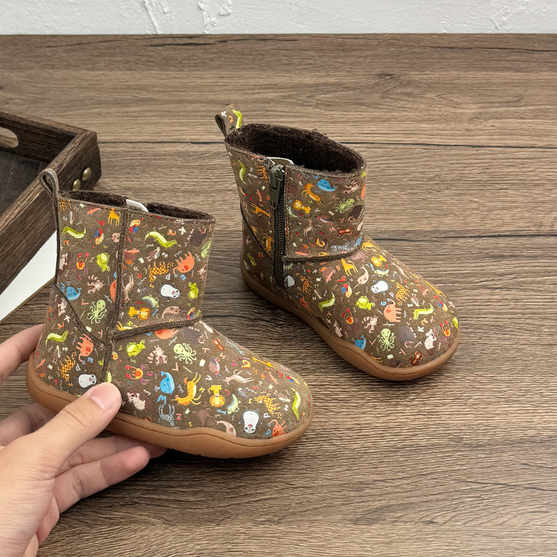 New designer shoes Children s Soft Sole Leather Boots Winter New Boots Girls Fleece Lined Genuine Leather Martin Boots Baby Short Boots Boys Large Cot