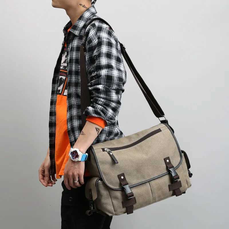 Men Canvas Shoulder Bag Male Crossbody Bag For Mens Sling Bag Business Handbag Messenger BagT251121