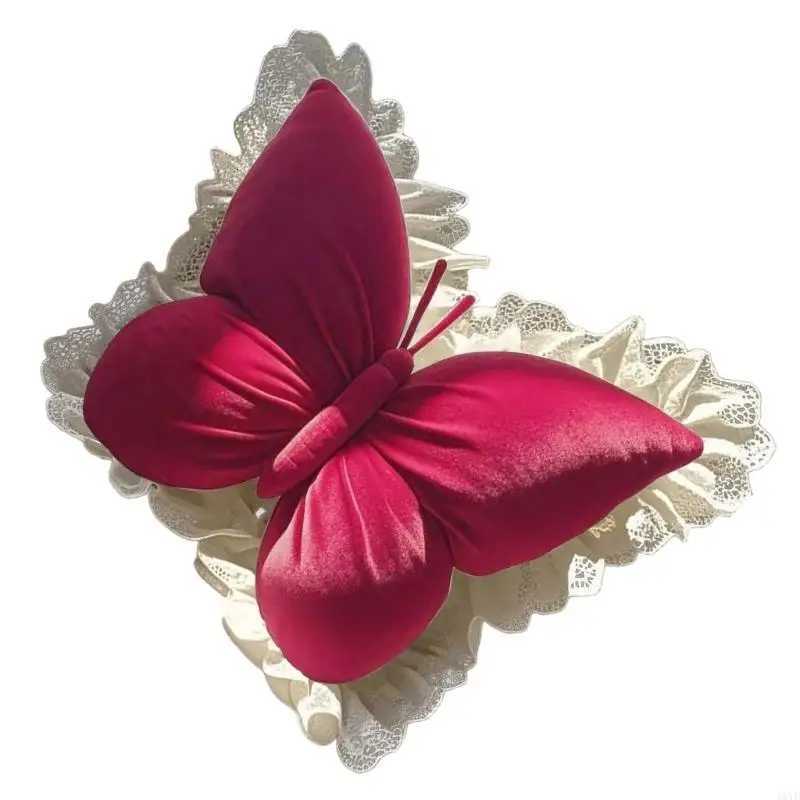 Florals Embroidered Butterfly Backrest Soft PP Cotton Filled Accent for Living Room Bedroom Use C251121