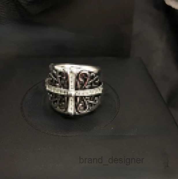 Plated Hip Hop Men and Women High quality Vintage Cross Open Thai Sier Chromers Ring Jewelry gift goodgood Free shipping