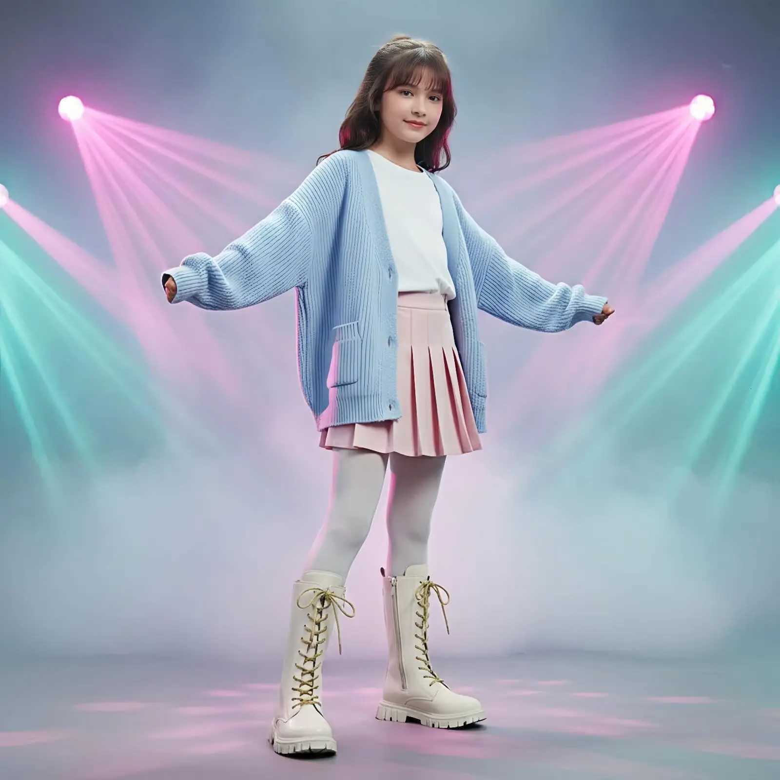 Anti-Slip Winter Boots for Teen Girls Punk Gothic Ankle Boots Daily Wear Mid-Calf Faux Leather Combat Boots with Side ZipperW251121