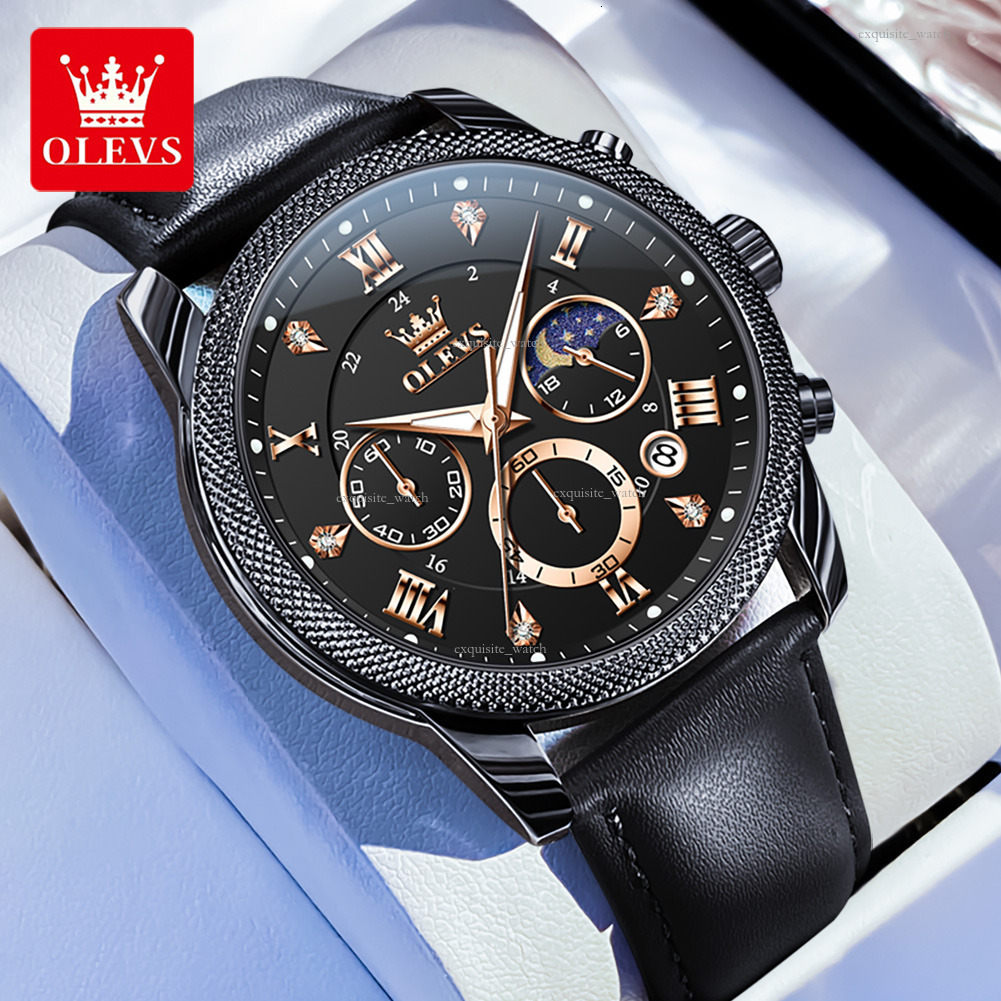 OLEVS Designer Brand Men's Watches Multi-functional Sports Chronographs Luminous And Calendar Men's Watches Luxury Watches Free Delivery And