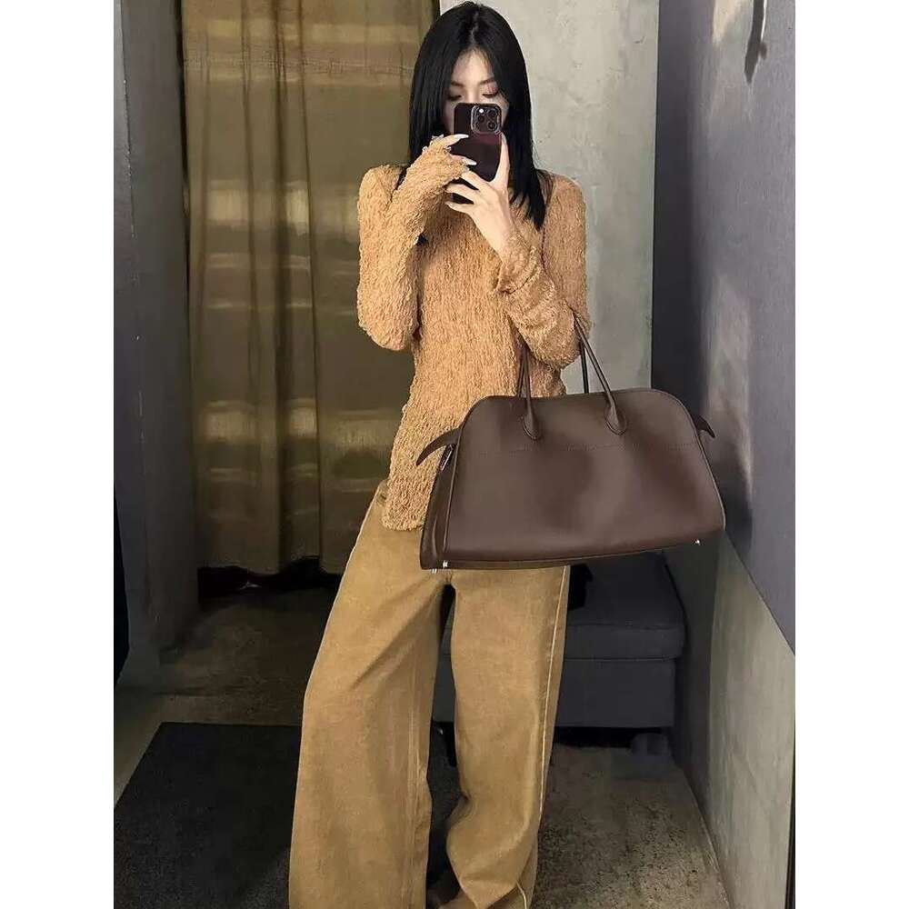 High Quality Messenger Tote Designer Cowhide Margaux Horizontal Handbag Soft Genuine Leather Large Capacity Shoulder Bag