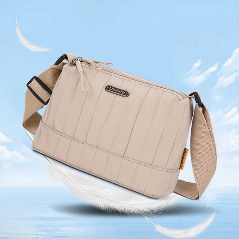 Trendy Pleated Design Womens Shoulder Bag Casual Nylon Tote Bag Purse Lightweight Fashionable Aesthetic HandbagT251121