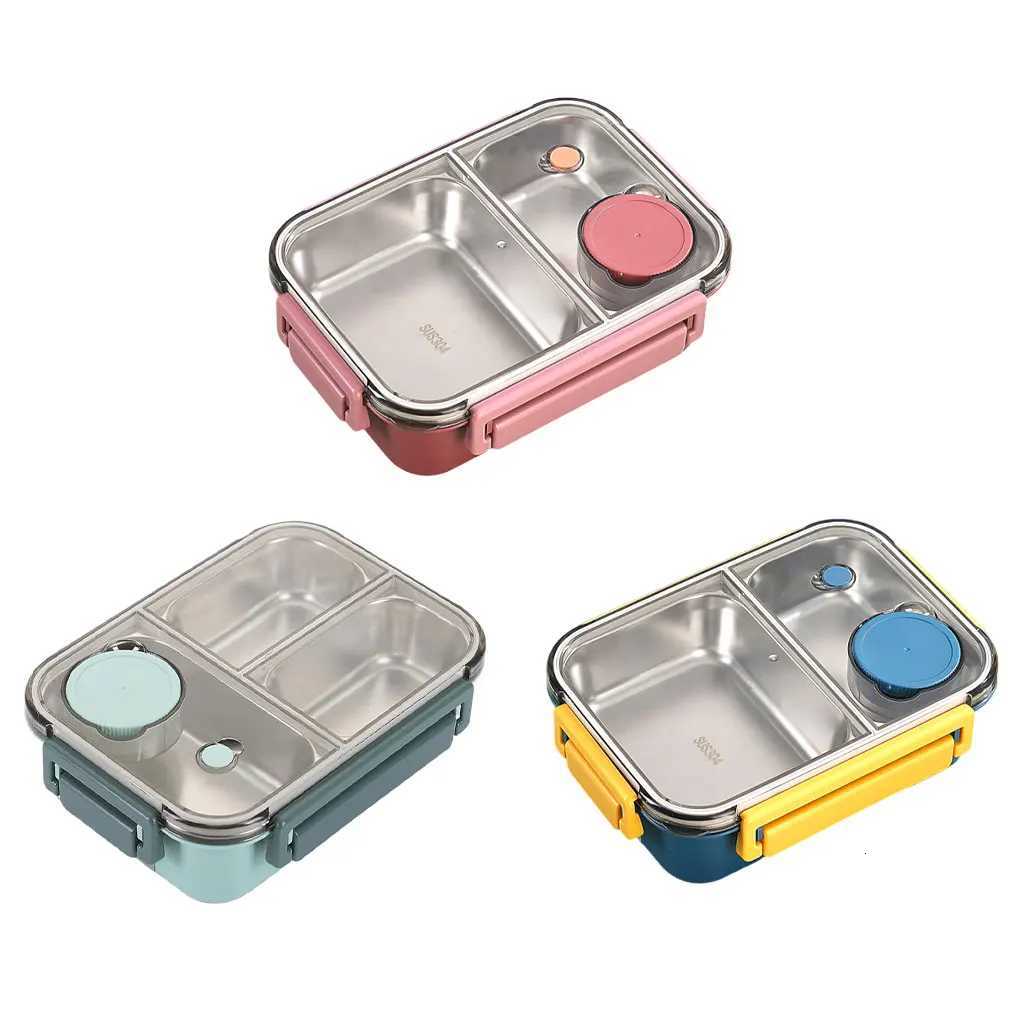 Stainless steel Lunch box for Adults Kids Students Portable Divided Bento Box with Tableware Leakproof Food Storage ContainersM251121