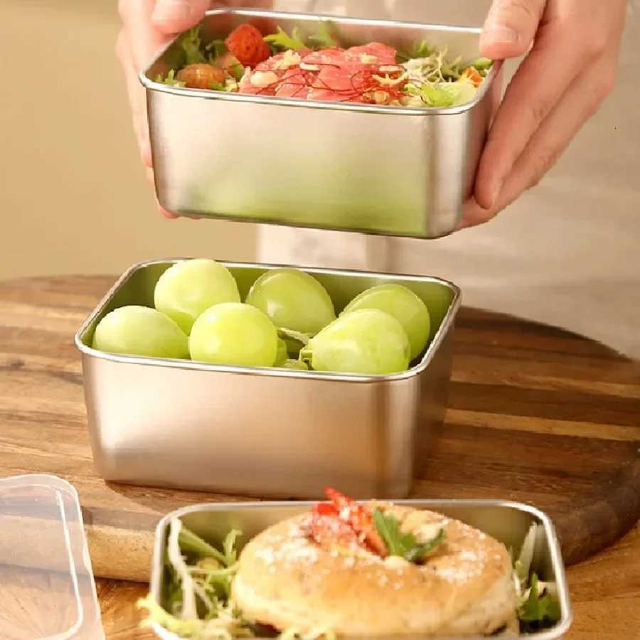 stainless steel fresh-keeping box with sealed lid thickened small lunch box camping food packaging and storage boxM251121