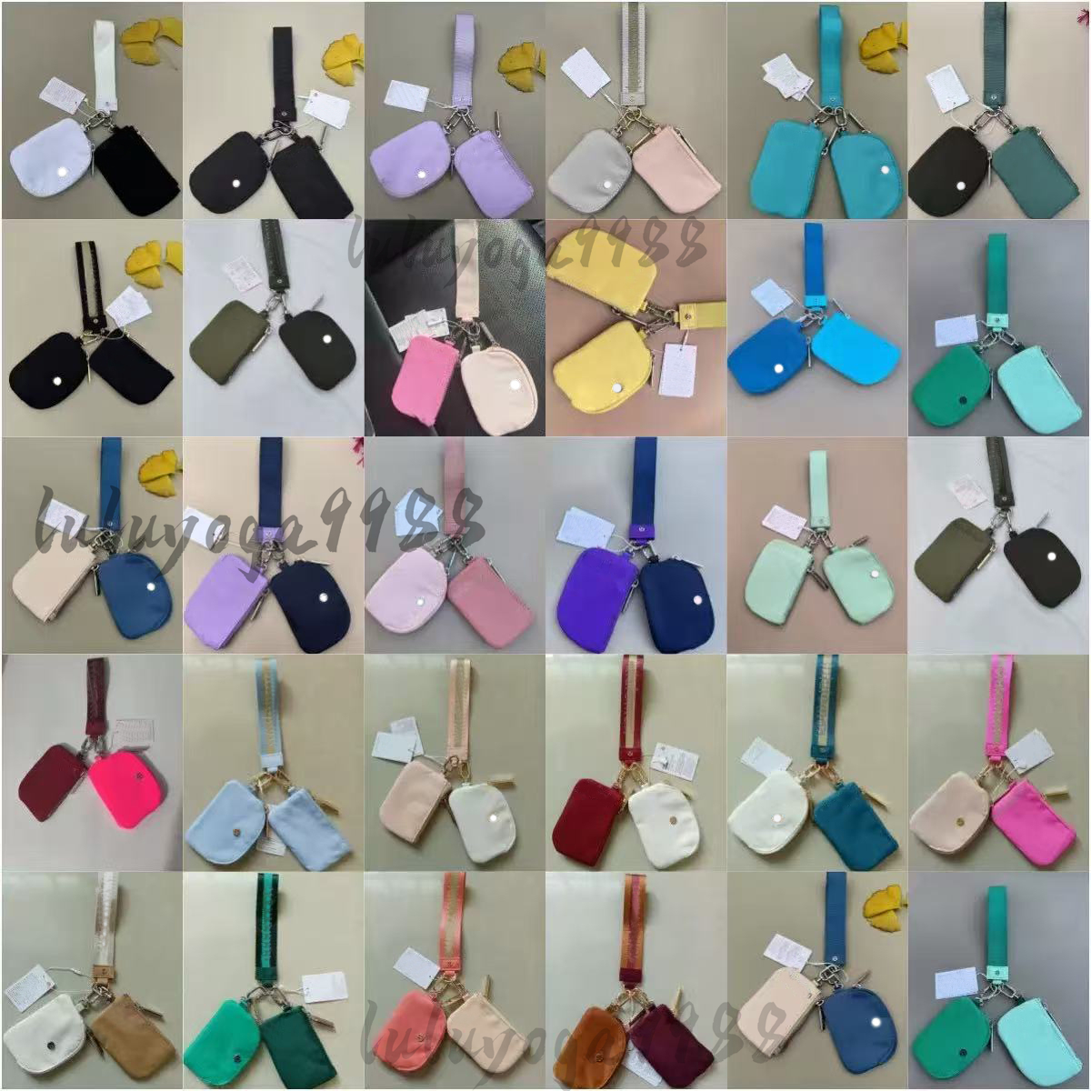 Yoga Wristlet Clutch Bag Keychain Wallet Dual Pouch Mini Designer Purse With Detachable Zipper Wrap Around Wrist Guard Wallet Portable Yoga Bag Coin Purse Pocket bag