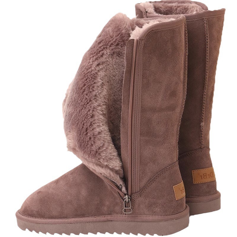 Winter Women Chelsea Snow Boots Casual Shoes Fur Short Plush Warm Mid-calf Boots Flats Femme Shoes Suede Botas 241030