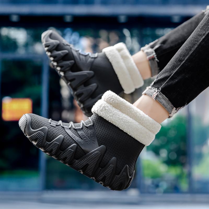 mens lowtop waterproof odorresistant slipresistant rain boots constructiongrade durable work shoes fleecelined removable winter footwear