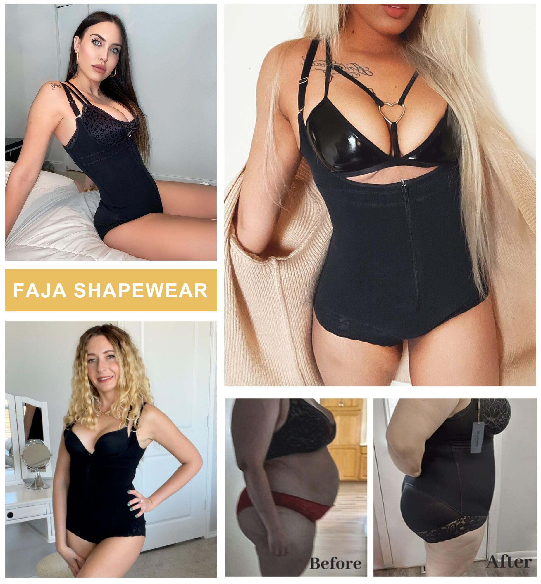 6X Women's Shapers Body Corset Butt lifting Bodysuit Seamless Shapewear Postpartum Belly flat Sheath Waist Full Body Shaper Compression Strappy C