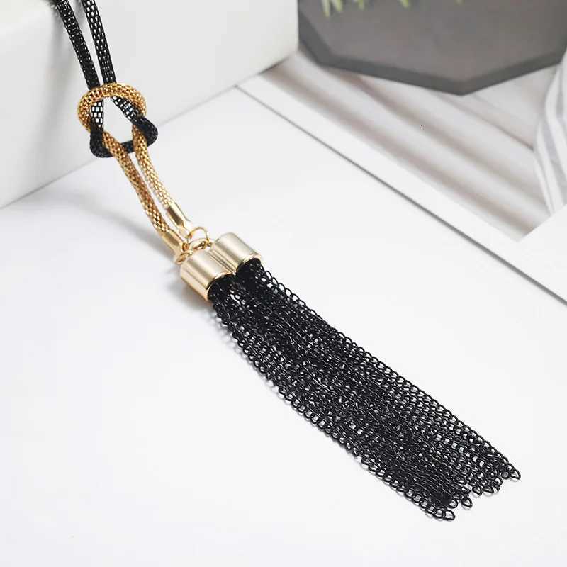 New Arrival Female Pendant Necklace Tassel Long Winter Sweater Chain Necklace Women Necklaces Black Jewelry Wholesale GiftXJ251121
