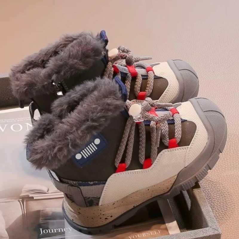 2025 Children Short Boots for Girls Boys Winter New Fashion Korean Style Soft Sole Anti-slippery Versatile Keep Warm Plush ShoesW251121