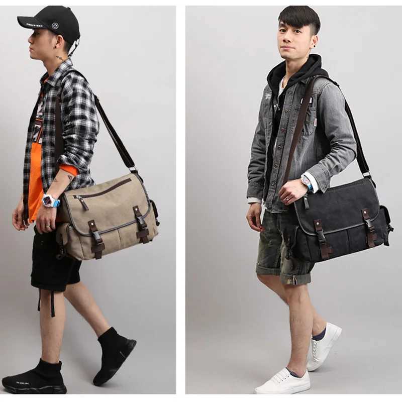 Men Canvas Shoulder Bag Male Crossbody Bag For Mens Sling Bag Business Handbag Messenger BagT251121
