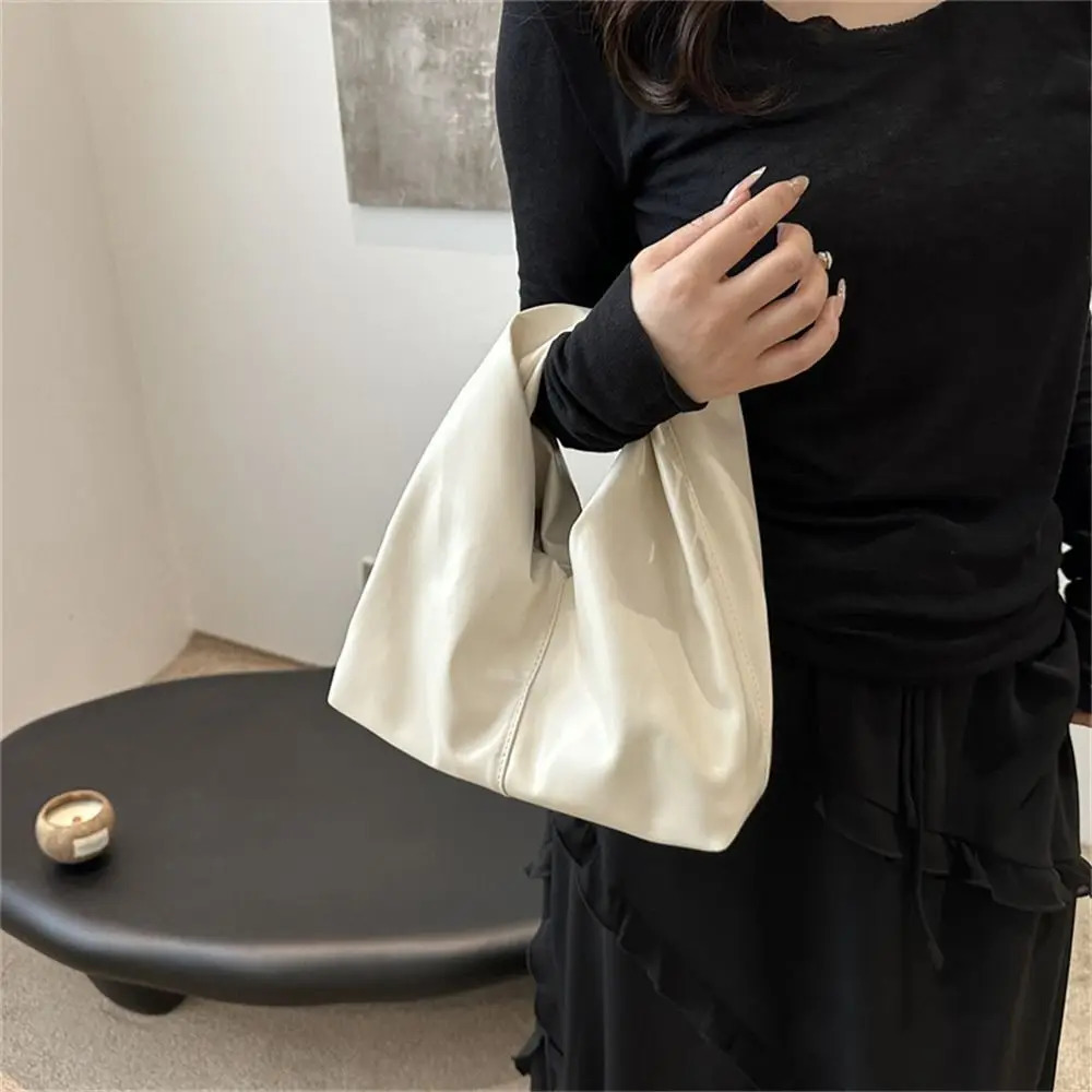 Simple Soft PU Shoulder Bags Small Square Top-Handle Bags Mini Pleated Handbags for Women Girls R250421ZYl