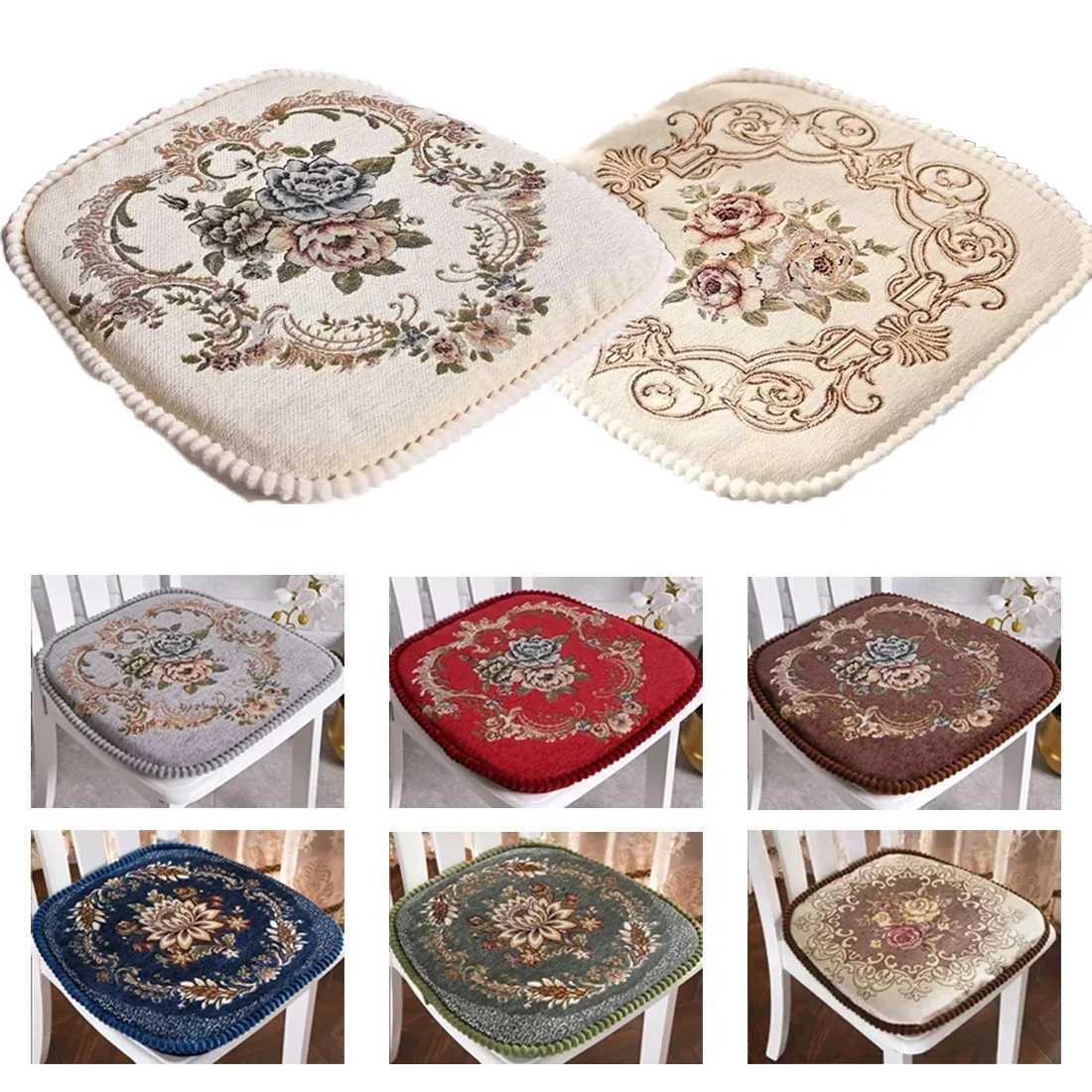 European Jacquard Dining Chair Cushion/chair Back Four Seasons Universal Non-slip Fabric Removable and Washable Set Home 43x42cm C251121