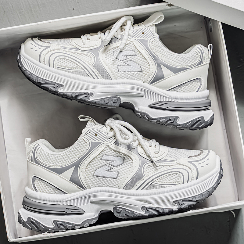 Free shipping Designer Casual Shoes 2025 new breathable mesh shoes for men versatile thick soled height increasing casual sports shoes trendy shoes be