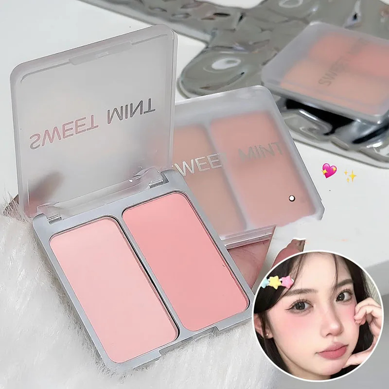 Two-tone Blush Powder Palette Natural Matte Brighten Skin Blusher Milk Peach Pink Purple Apricot Rubor Rouge Korean Dupes Makeup 251113