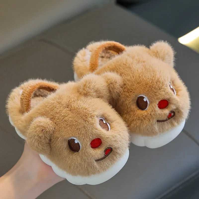 Winter Parent-CHIld Cotton Shoes Warm Plush Slippers CHIldrens Anti Slip Platform Women Indoor Warm Fluffy Home ShoesW251121