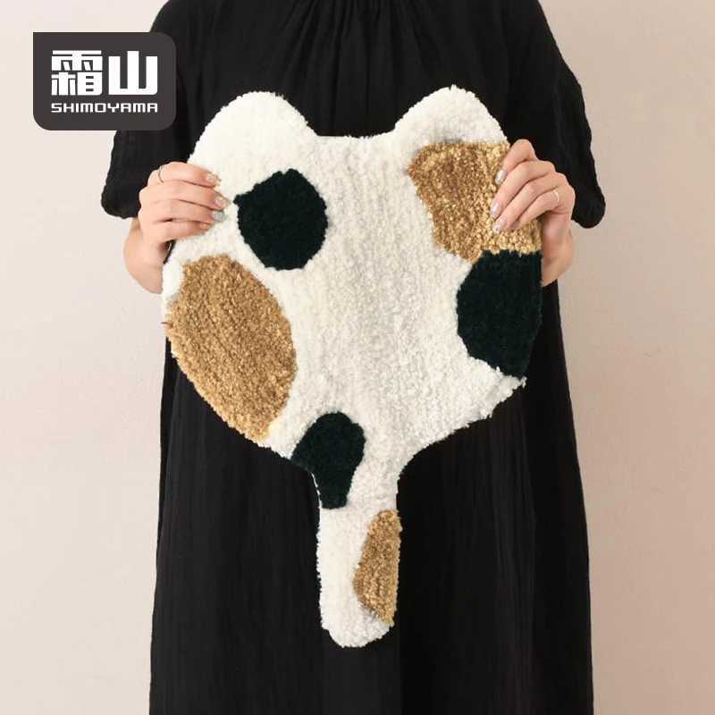 SHIMOYAMA Seat Cover Fluffy Square seat Cushion Cute Cat Design Soft Wool Seat Cushion for Chairs Stools Chair Pad Round C251121