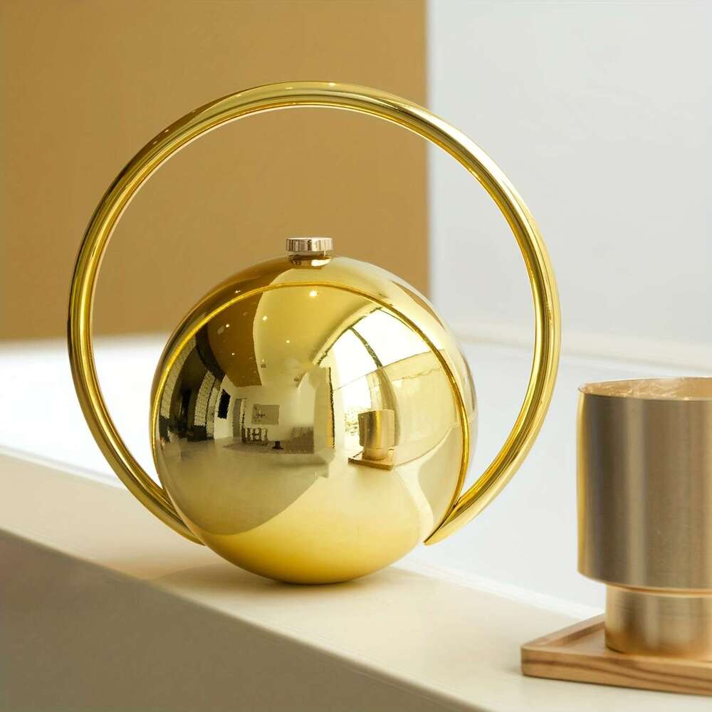Women S Luxury Handheld Bag Elegant Golden Tone Spherical Clutch With Sparkling Accent Durable Acrylic Construction Buckle Closure Formal Party Purse 