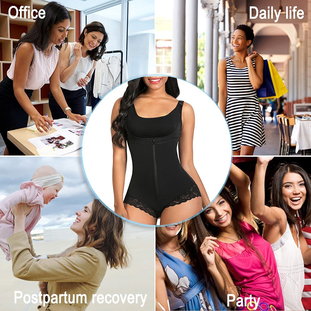 6X Women's Shapers Body Corset Butt lifting Bodysuit Seamless Shapewear Postpartum Belly flat Sheath Waist Full Body Shaper Compression Strappy C