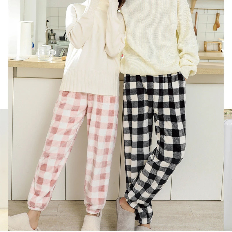 Men Autumn Winter Full Length Pajama Pants Thicken Flannel Sleep Bottom Casual Soft Warm Homewear Plus Velvet Loose Pyjama Pant 251111