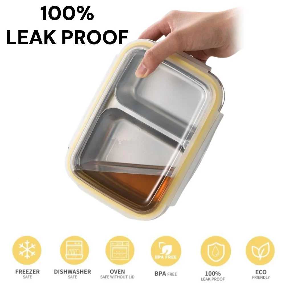 304 Stainless Steel Bento Lunch Box for Kids and Adults Leak-Proof Lunchbox Food Meal Prep Storage Container Dishwasher SafeM251121