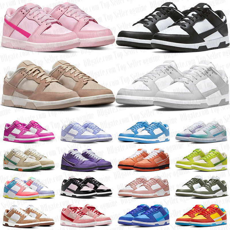 Men Women Shoes Flat Sneakers Lows Panda White Black Grey Triple Pink University Blue Red Active Wolf Grey Sanddrift Mens Casual Trainers platform shoe