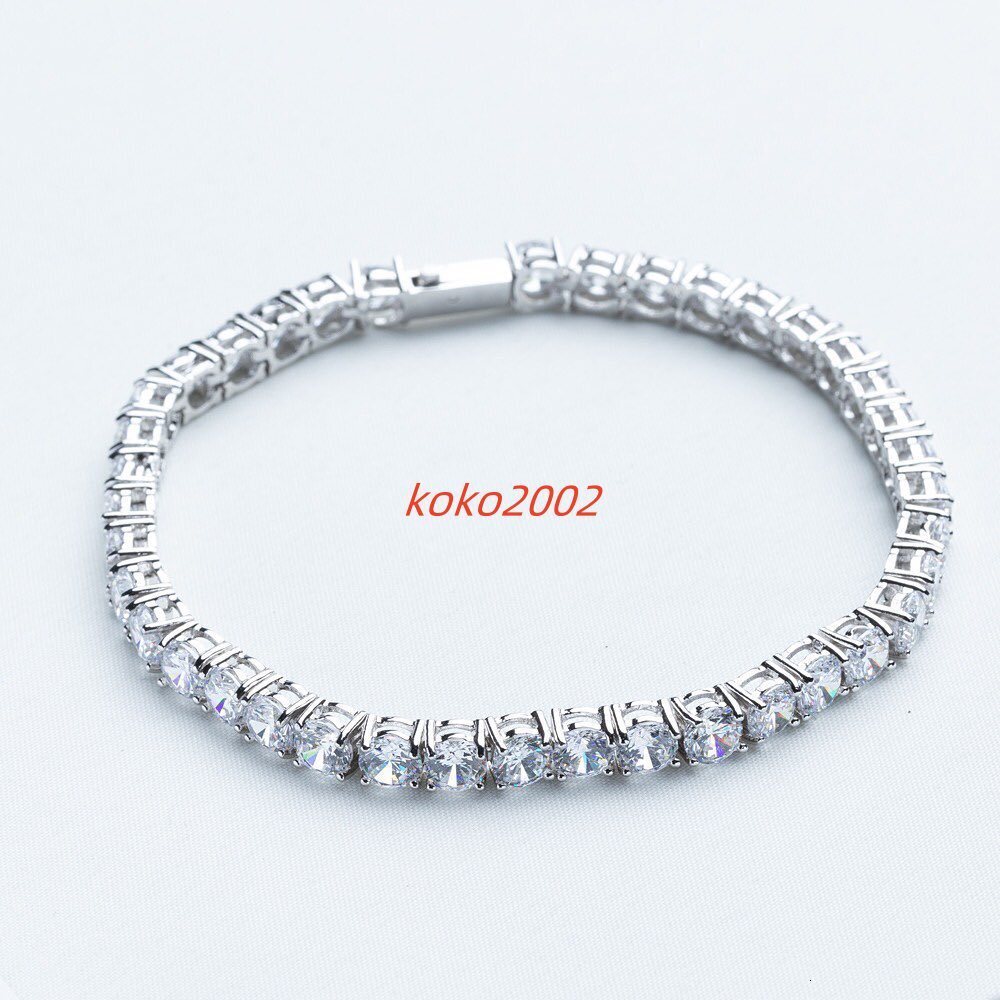 Wholesale 5mm Tennis Bracelet VVS Diamond Pass Diamond Tester S925 Silver Sparkle Moissanite Tennis Chain