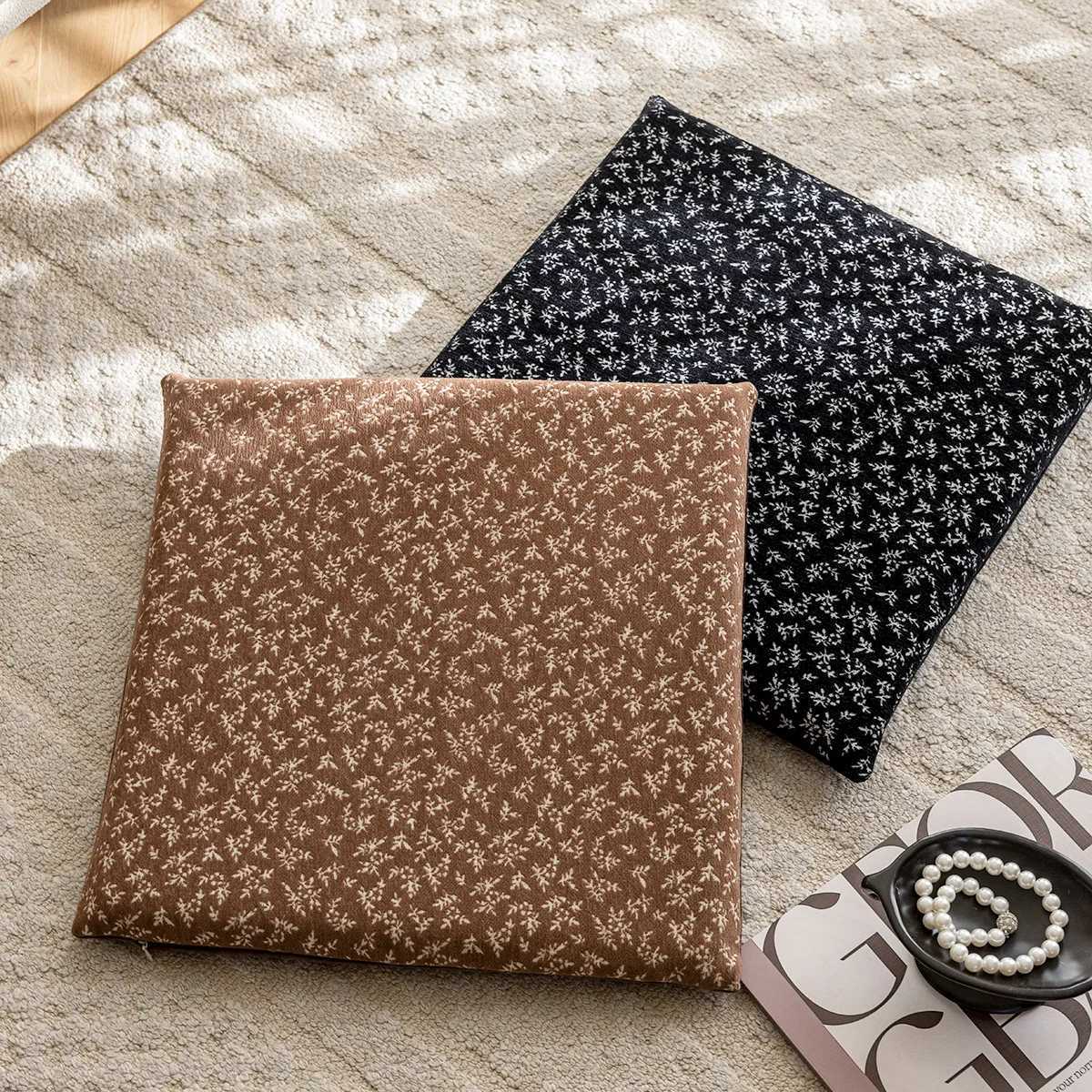 Retro wabi silent wind square chair cushion removable and washable tatami mat bay window seat cushion office fart cushion chair C251121