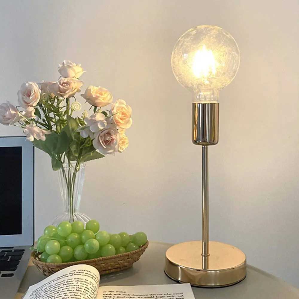 Bedroom Bedside Lamp Golden Modern Simple Model Room Decor Table Lamps College Dorm Study LED Desk Lamp E27 Table Light Fixtures C251121