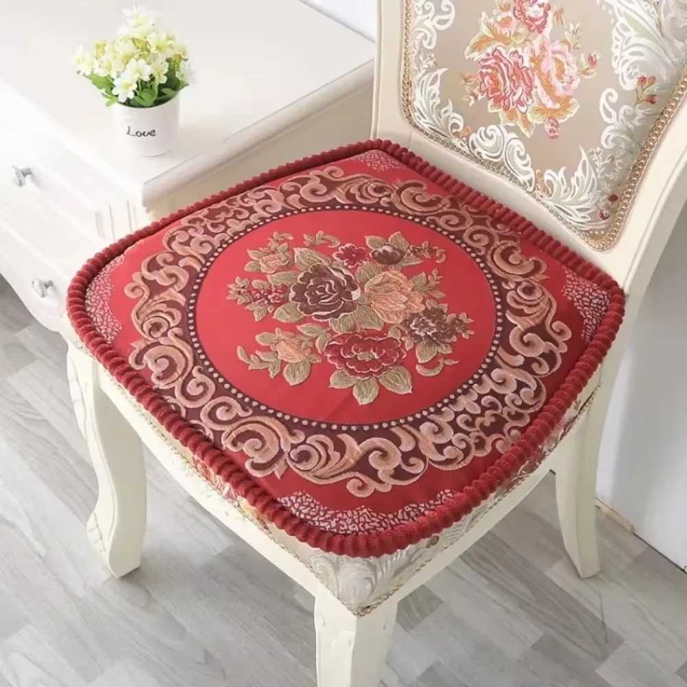 Dining Chair Cushion Thickened Non-slip Restaurant Household Chair Cushion Jacquard Embroidery Cushion Removable and Washable C251121