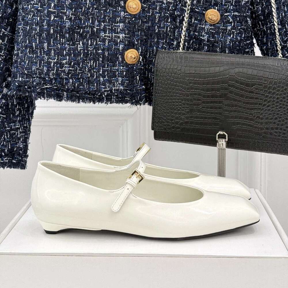 Women Size35-41 Genuine Leather Sandals Low Heels Solid Colors Square Toe Buckle Strap Designer Shoes atillas De Mujer