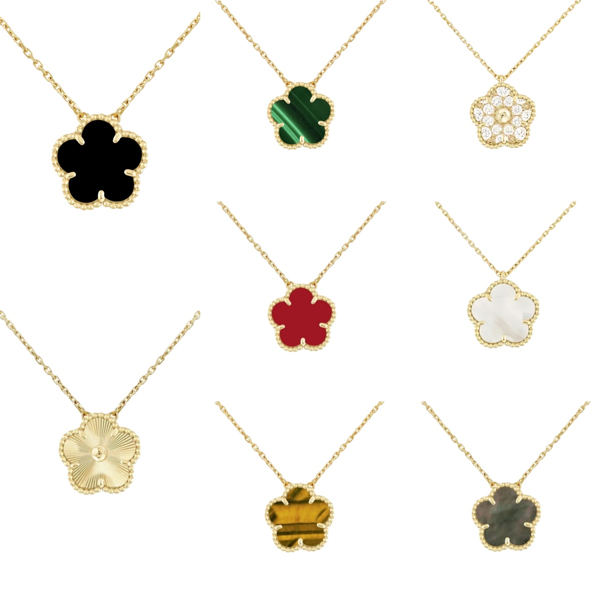 Luxury jewelry Lucky Clover Necklace Designer Jewelry Fashion Women Stainless Steel Mother of Pearl 18K Gold Plated Christmas Valentine's Day Gift Flower Necklace