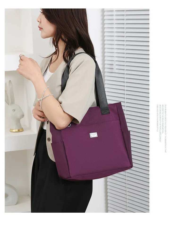 New stylish simple solid color mother bag womens bag nylon shoulder bag fashionable large capacity handbag Oxford Buttot bagT251121