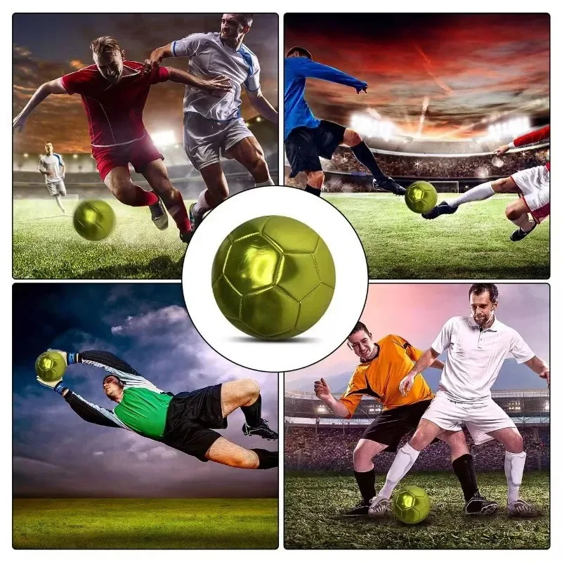 Golden silver Football Soccer Balls Official Size 5 PVC Football Team Training Footy Ball Outdoor Match Game Football Training 251114